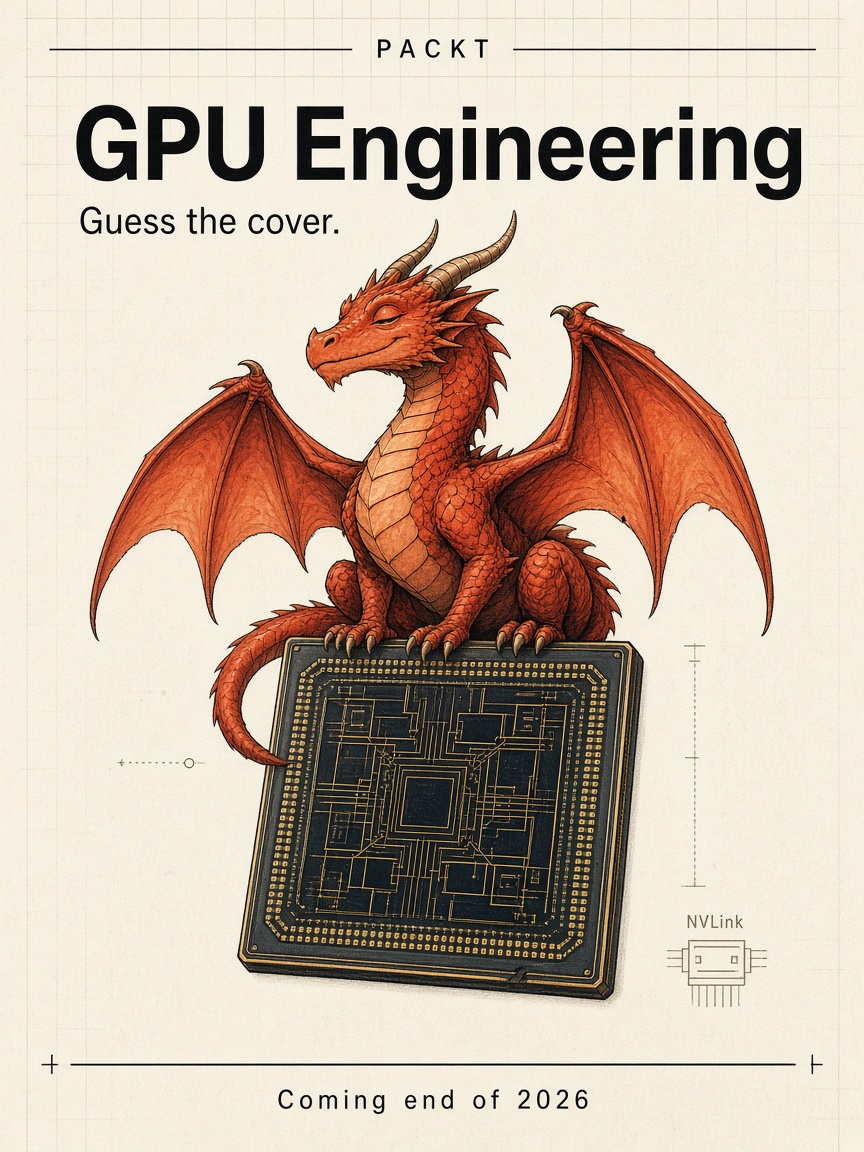 Placeholder cover for GPU Engineering: a dragon on a GPU. Guess the cover.